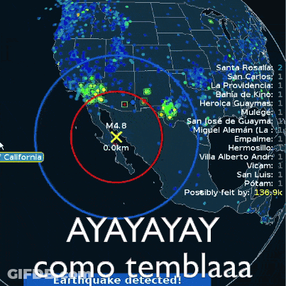 A Map Of The United States With The Words Ayayay Como Temblaa On It GIF