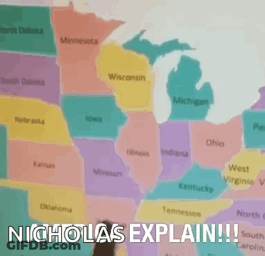 A Map Of The United States With The Words Nicholas Explain On It GIF