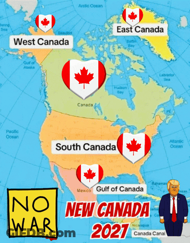 Map Of US With No War And New Canada 2027 GIF