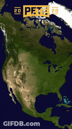 A Map Of The United States With The Words Pete 2.0 GIF