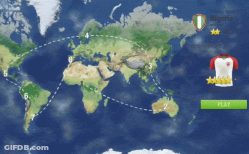 A Map Of The World With A Shirt That Says Japan GIF