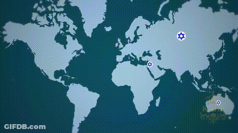 A Map Of The World With A Star In The Middle Of It GIF