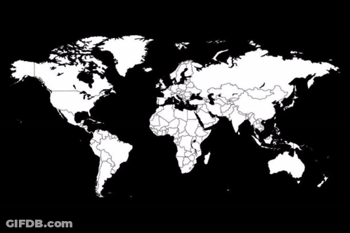 A Map Of The World With Australia Highlighted In The Middle GIF