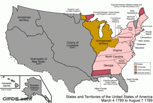 A Map Showing The States And Territories Of The United States GIF