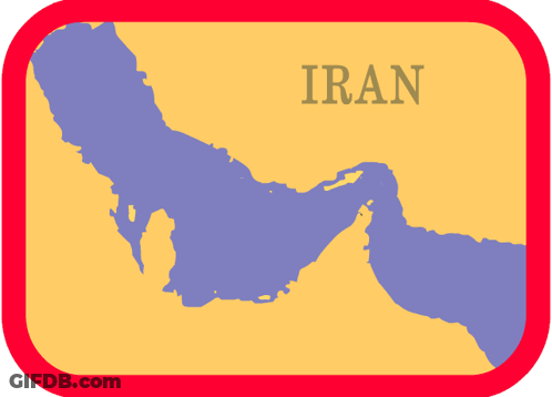 A Map Showing The Strait Of Hormuz And Iran GIF