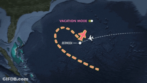 A Map Shows A Plane Flying To Bermuda GIF