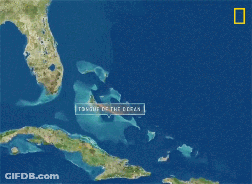 A Map Shows The Location Of The Tongue Of The Ocean In The Middle Of The Ocean GIF