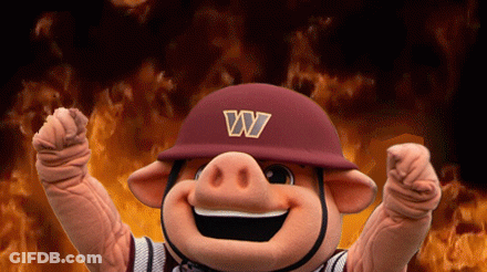 A Mascot Wearing A Helmet That Says Wy On It GIF