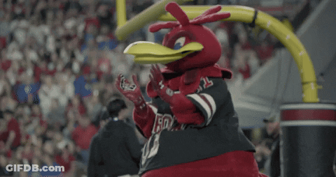 A Mascot Wearing A Jersey With The Number 01 GIF