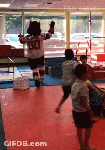 A Mascot Wearing A Jersey With The Number 30 GIF