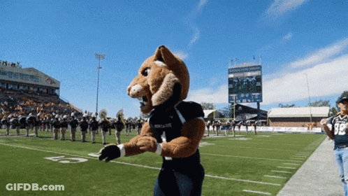 A Mascot Wearing A Kentucky Jersey Walks On A Field GIF