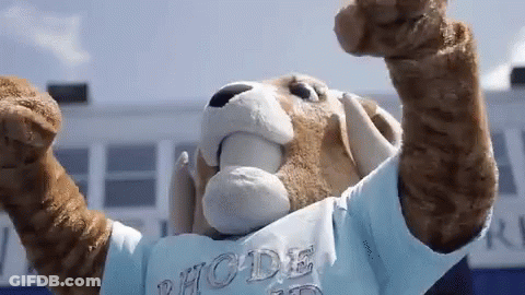 A Mascot Wearing A Shirt That Says Phcde GIF