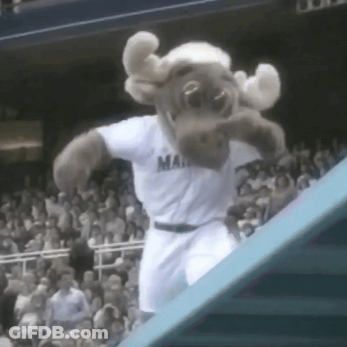 A Mascot Wearing A White Shirt That Says Mar GIF