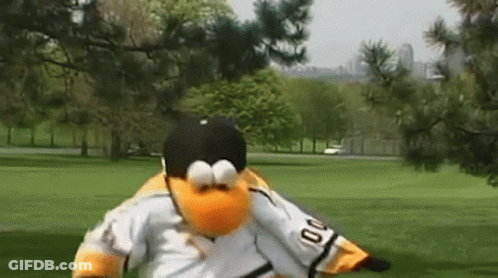A Mascot With The Number 10 On His Jersey GIF