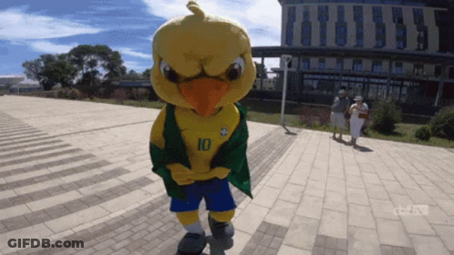 A Mascot With The Number 10 On It GIF
