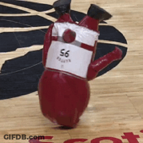 A Mascot With The Number 56 On The Back GIF