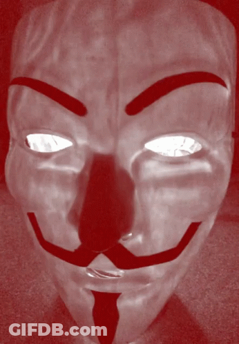 A Mask With A Mustache And Eyebrows Has A Red Background GIF