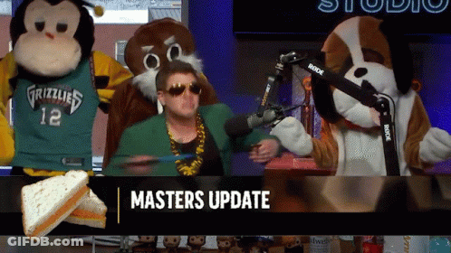 A Masters Update Advertisement With A Sandwich And A Man In A Grizzlies Jersey GIF