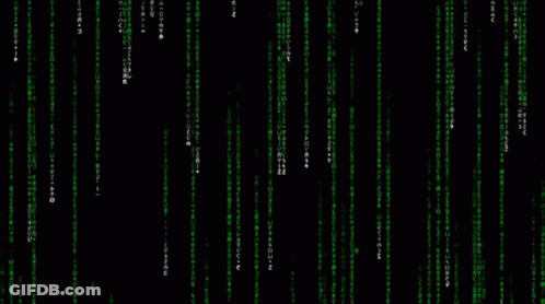A Matrix Background With Green And White Lines Of Code GIF