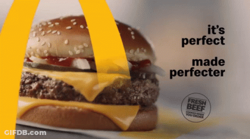McDonald's Ad With Hamburger And Perfect Made Perfecter GIF