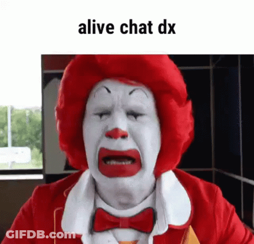 A Mcdonald 'S Clown Is Crying With His Eyes Closed And A Red Wig . GIF