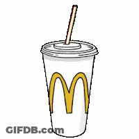 A Mcdonald 'S Cup With A Straw In It . GIF