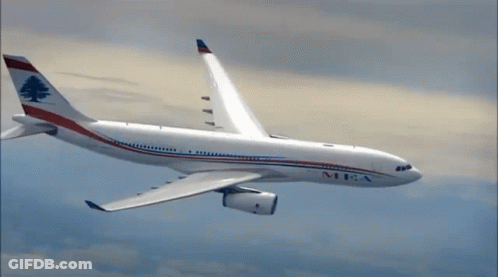 A Mega Airplane Is Flying Through The Clouds GIF