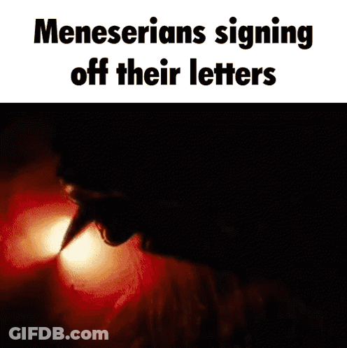 A Meme About Meneserians Signing Off Their Letters With A Picture Of A Claw GIF