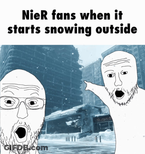 A Meme About Nier Fans When It Starts Snowing GIF