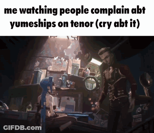 A Meme That Says Me Watching People Complain Abt Yumeships On Tenor ( Cry Abt It ) GIF