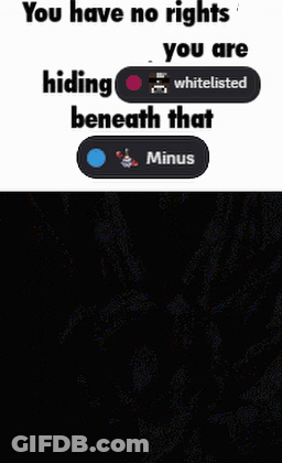 A Meme That Says You Have No Rights You Are Hiding And Beneath That Minus GIF