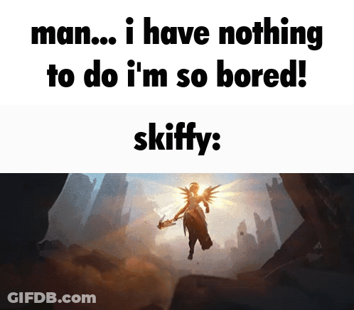 A Meme With A Picture Of An Angel And The Words Man ... I Have Nothing To Do I 'M So Bored Skiffy GIF