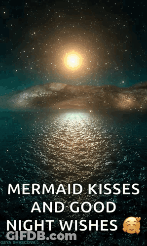 A Mermaid Kisses And Good Night Wishes Greeting Card GIF