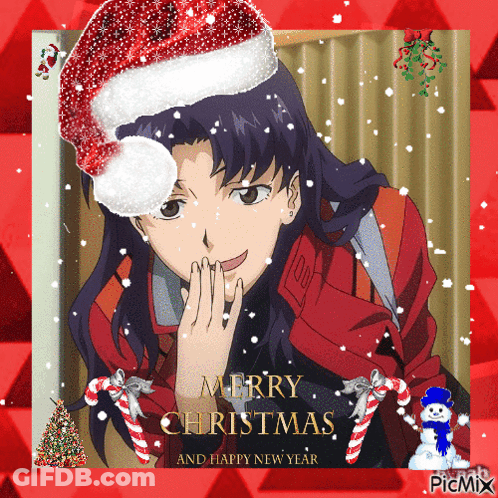 A Merry Christmas And Happy New Year Greeting Card GIF