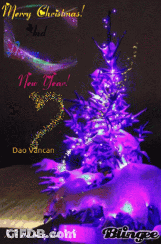 A Merry Christmas And Happy New Year Greeting Card GIF