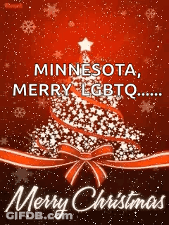 A Merry Christmas Card With A Christmas Tree On It GIF