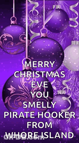 A Merry Christmas Eve You Smelly Pirate Hooker From Whore Island Sign GIF