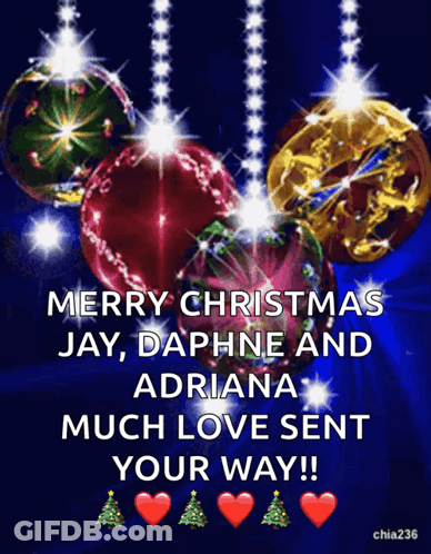 A Merry Christmas Message With A Blue Background GIF