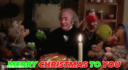 A Merry Christmas To You Greeting Card With Muppets And A Man GIF