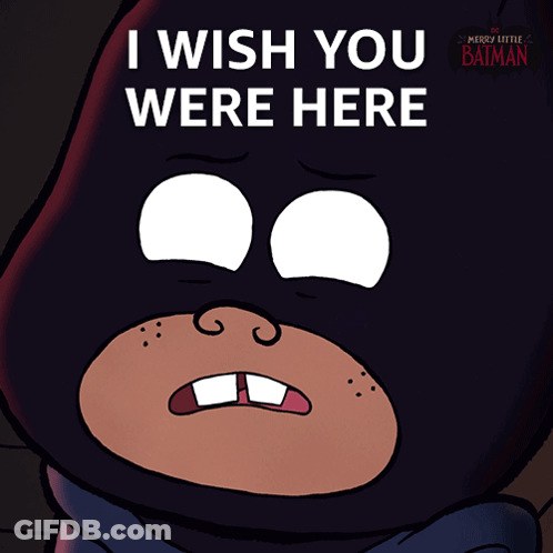A Merry Little Batman Poster With A Baby In A Batman Mask GIF
