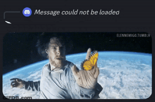 A Message Could Not Be Loaded With A Picture Of A Man Holding A Butterfly In His Hand GIF