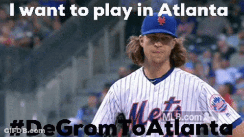 A Mets Pitcher In A Blue Hat Says He Wants To Play In Atlanta GIF