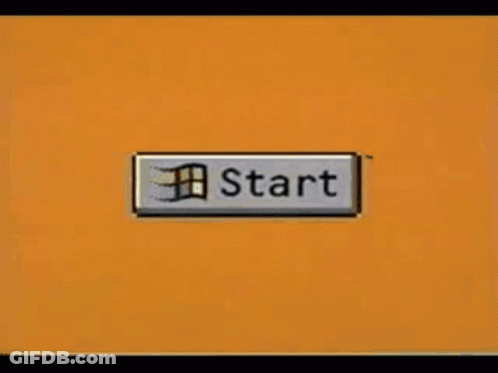 A Microsoft Logo Is Shown On A Yellow Background GIF