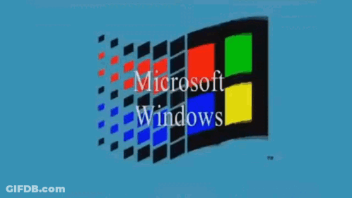A Microsoft Windows Logo Is Shown On A Blue Background GIF