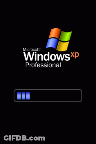 A Microsoft Windows Xp Professional Logo With A Loading Bar GIF