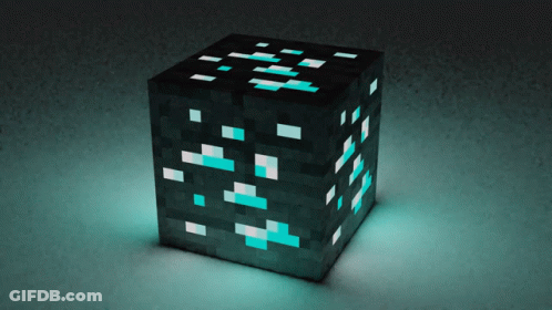 A Minecraft Block With A Blue Light Inside Of It GIF