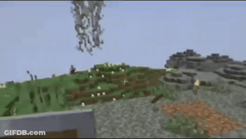 A Minecraft Character Is Riding A Horse In A Field Of Grass . GIF