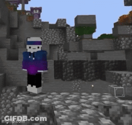 A Minecraft Character Is Standing Next To A Giant Squid In A Cave GIF