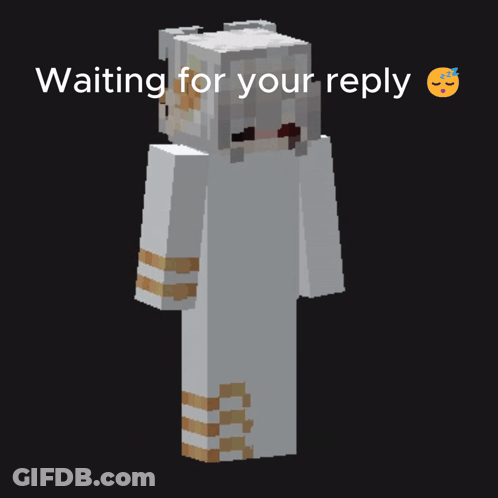 A Minecraft Character Is Waiting For A Reply From Someone GIF