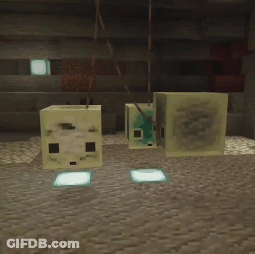 A Minecraft Character Is Walking In A Cave GIF